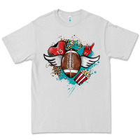 Dove Grey Football ball leopard glitter Premium Tee - HowdyJamesFarm