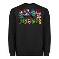 Black merry christmas stitch Heavyweight Sweatshirt - AdoDesignShop