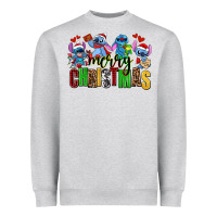Heather Grey merry christmas stitch Heavyweight Sweatshirt - AdoDesignShop