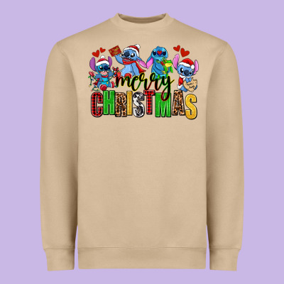 Merry Christmas Stitch Heavyweight Sweatshirt Designed By Adodesignshop