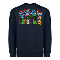 Navy merry christmas stitch Heavyweight Sweatshirt - AdoDesignShop