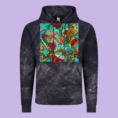 Faith Coffee Cup And Cross With Leopard And Roses Seamless Pattern Bbs Vintage Hoodie Designed By Bundleandbundleshop