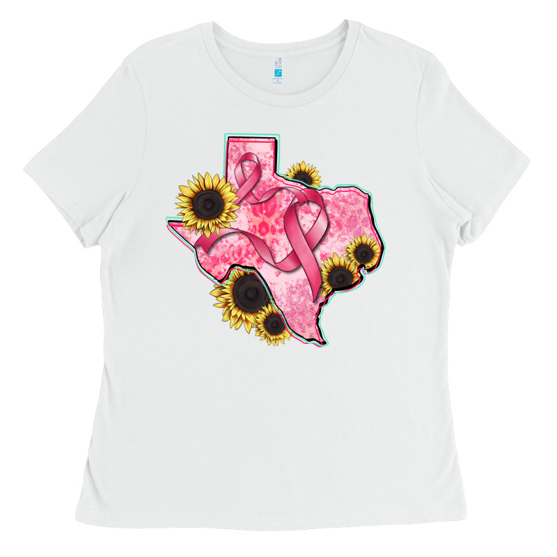 Texas Map Breast Cancer Ladies Tee by CowGirlArtShop | Teevron