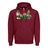 Burgundy veteran coffee cups Zipper Hoodie - AdoDesignShop