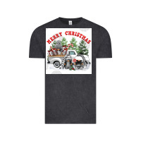 Vintage Black merry chrıstmas Vintage Tee - FaDigitalArtStudio