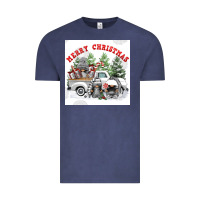 Vintage Denim merry chrıstmas Vintage Tee - FaDigitalArtStudio