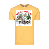 Vintage Mustard merry chrıstmas Vintage Tee - FaDigitalArtStudio