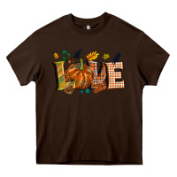 Chocolate Brown Fall love Heavy Core Tee - NancyCooperArtShop