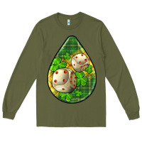 Army Green st.patrick's teardrop earrings Long Sleeve Tee - FaDigitalArtStudio