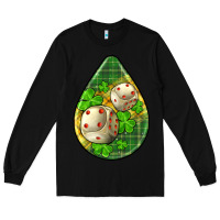 Black st.patrick's teardrop earrings Long Sleeve Tee - FaDigitalArtStudio