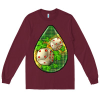 Burgundy st.patrick's teardrop earrings Long Sleeve Tee - FaDigitalArtStudio