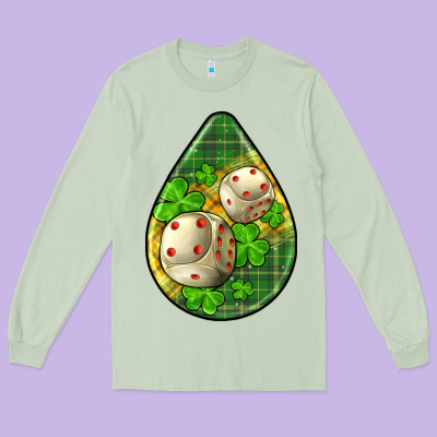 St.patrick's Teardrop Earrings Long Sleeve Tee Designed By Fadigitalartstudio