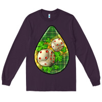 Plum st.patrick's teardrop earrings Long Sleeve Tee - FaDigitalArtStudio