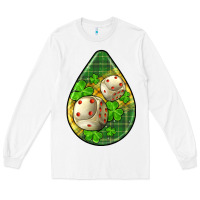 White st.patrick's teardrop earrings Long Sleeve Tee - FaDigitalArtStudio