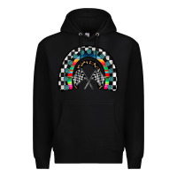 Black Racing Rainbow Premium Hoodie - CowhideDigitalArt