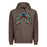 Coffee Racing Rainbow Premium Hoodie - CowhideDigitalArt