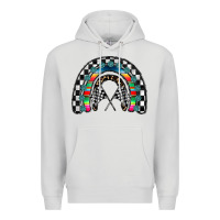 Dove Grey Racing Rainbow Premium Hoodie - CowhideDigitalArt