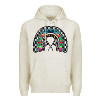 Oatmeal Heather Racing Rainbow Premium Hoodie - CowhideDigitalArt
