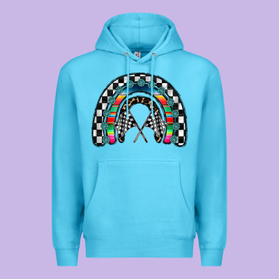 Racing Rainbow Premium Hoodie Designed By Cowhidedigitalart