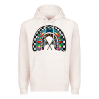 Pale Pink Racing Rainbow Premium Hoodie - CowhideDigitalArt