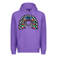 Purple Racing Rainbow Premium Hoodie - CowhideDigitalArt