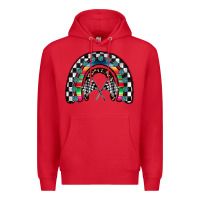 Red Racing Rainbow Premium Hoodie - CowhideDigitalArt