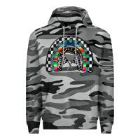 Slate Camo Racing Rainbow Premium Hoodie - CowhideDigitalArt