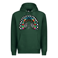 Sports Green Racing Rainbow Premium Hoodie - CowhideDigitalArt