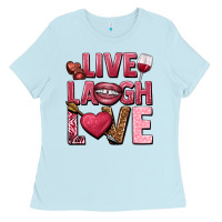 Baby Blue Live laugh love Valentine's Day Ladies Tee - HowdyJamesFarm
