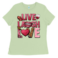 Matcha Live laugh love Valentine's Day Ladies Tee - HowdyJamesFarm