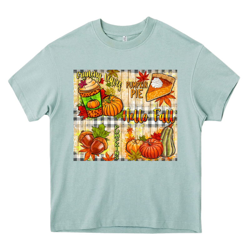 Hello Fall Pumpkins Heavy Core Tee by NancyCooperArtShop | Teevron