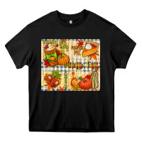 Black Hello Fall pumpkins Heavy Core Tee - NancyCooperArtShop