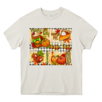 Cream Hello Fall pumpkins Heavy Core Tee - NancyCooperArtShop