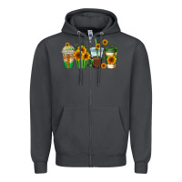 Smoke sunflowers coffee cups Zipper Hoodie - AdoDesignShop