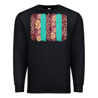 Black valentine's day floral leopard brushstroke Premium Sweatshirt - AdoDesignShop