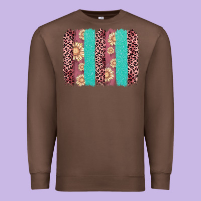 Valentine's Day Floral Leopard Brushstroke Premium Sweatshirt Designed By Adodesignshop