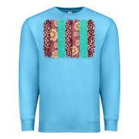 Ocean Blue valentine's day floral leopard brushstroke Premium Sweatshirt - AdoDesignShop