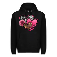 Black valentines day western hearts and sunflower Premium Hoodie - Jasminsmagicworld