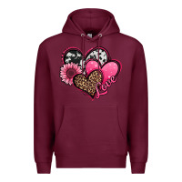 Burgundy valentines day western hearts and sunflower Premium Hoodie - Jasminsmagicworld