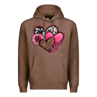 Chestnut valentines day western hearts and sunflower Premium Hoodie - Jasminsmagicworld