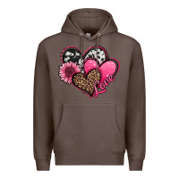 Coffee valentines day western hearts and sunflower Premium Hoodie - Jasminsmagicworld