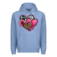 Colony Blue valentines day western hearts and sunflower Premium Hoodie - Jasminsmagicworld