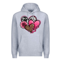 Heather Grey valentines day western hearts and sunflower Premium Hoodie - Jasminsmagicworld