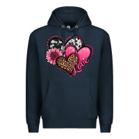 Navy valentines day western hearts and sunflower Premium Hoodie - Jasminsmagicworld