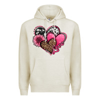 Oatmeal Heather valentines day western hearts and sunflower Premium Hoodie - Jasminsmagicworld