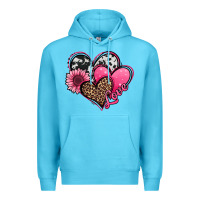 Ocean Blue valentines day western hearts and sunflower Premium Hoodie - Jasminsmagicworld