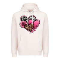 Pale Pink valentines day western hearts and sunflower Premium Hoodie - Jasminsmagicworld