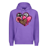 Purple valentines day western hearts and sunflower Premium Hoodie - Jasminsmagicworld