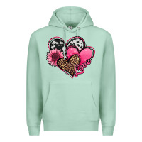 Seafoam valentines day western hearts and sunflower Premium Hoodie - Jasminsmagicworld