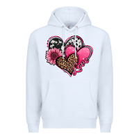 White valentines day western hearts and sunflower Premium Hoodie - Jasminsmagicworld